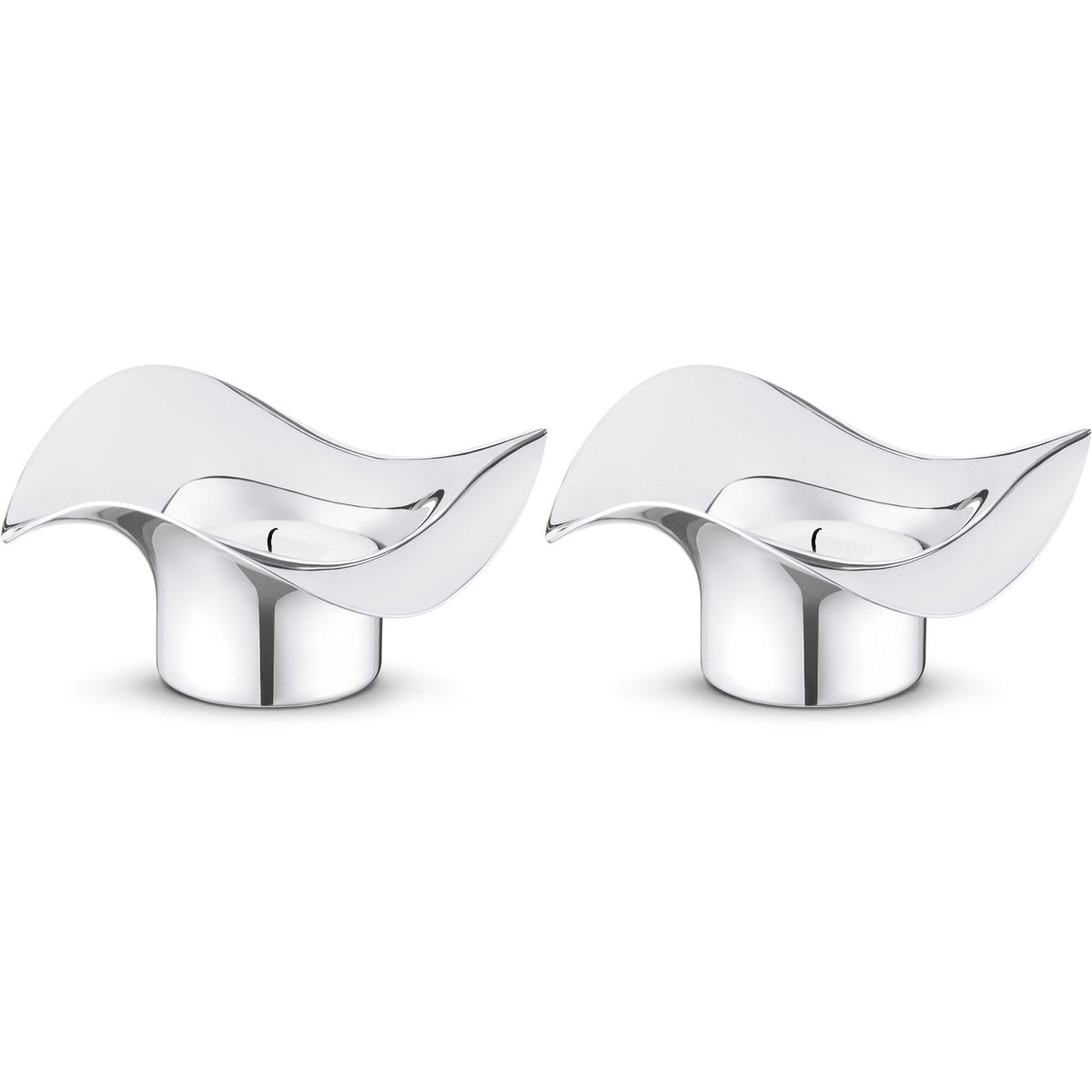 Georg Jensen Cobra fyrfadsstager i blankpoleret rustfrit stål