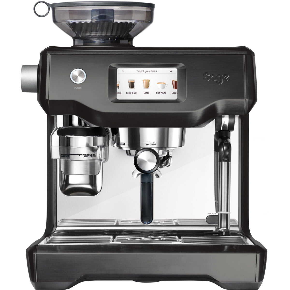 Grå Sage The Oracle Touch SES990BST espressomaskine med touch-display