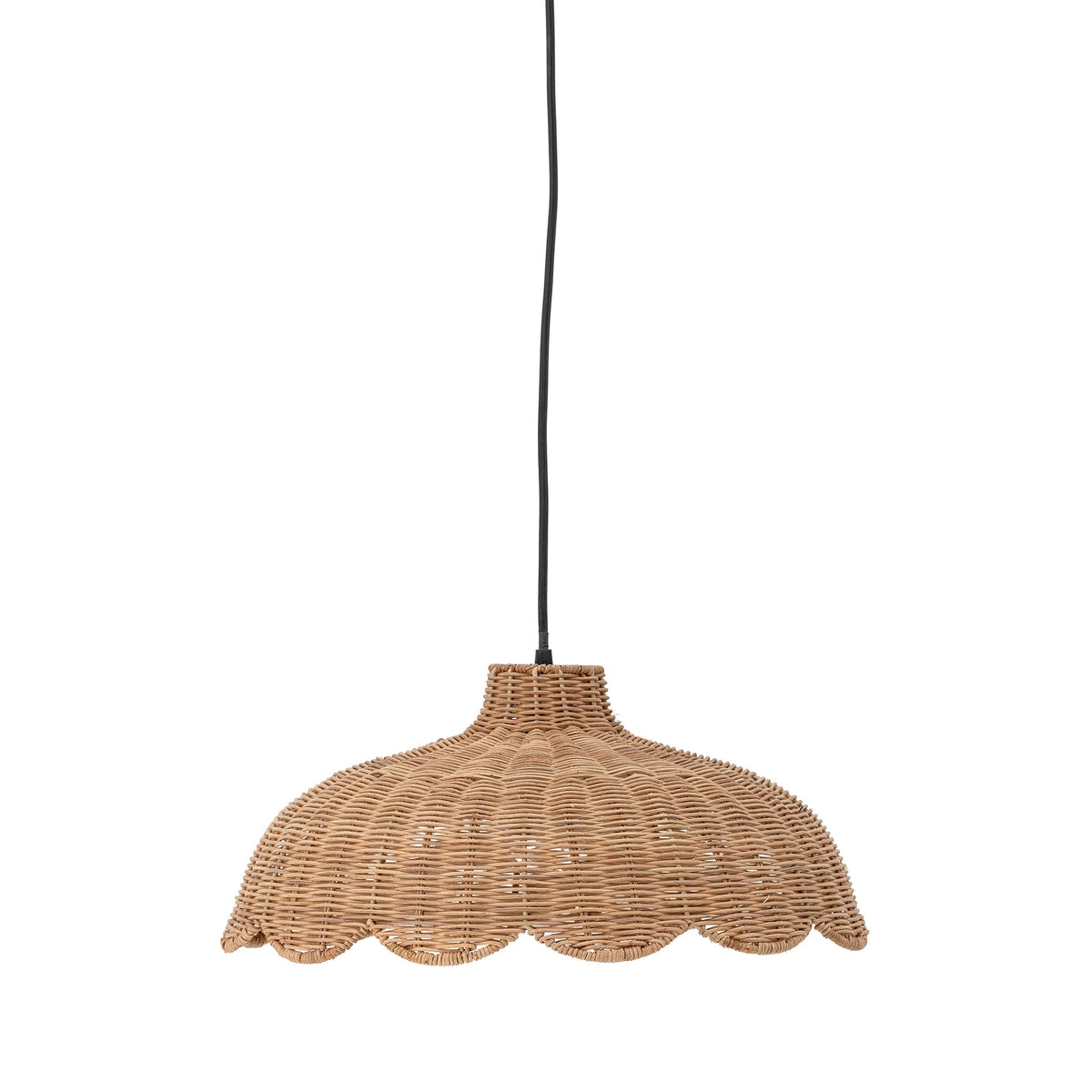 Bloomingville Pittu pendel i natur rattan med lysebeige skærm