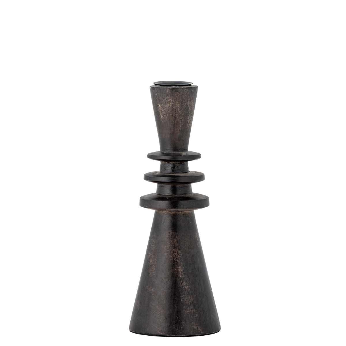 Armel lysestage i sort mangotræ fra Bloomingville, Ø7 x H20 cm