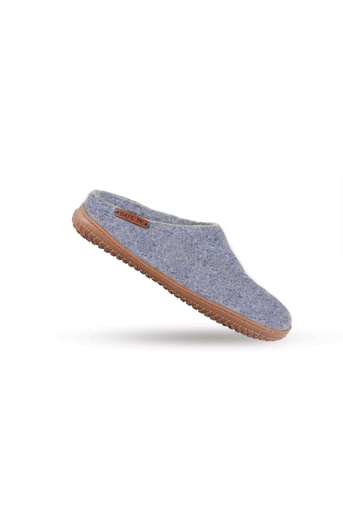 Sutsko i denim af uld med gummisål fra Shus, størrelse 37