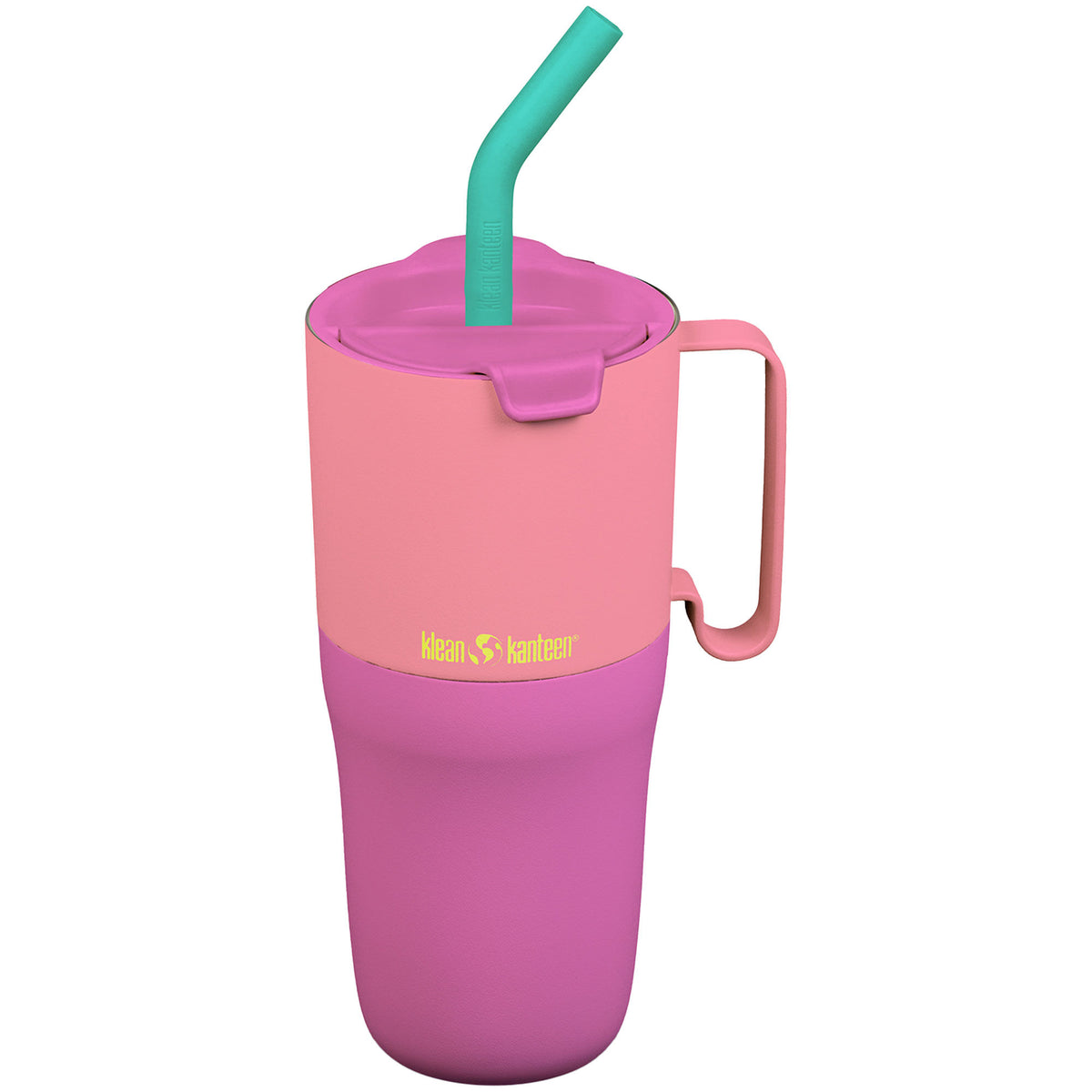 Klean Kanteen Rise Tumbler termokrus 770 ml i Pink Lemonade Kaleidoscope med flip-låg og sugerør