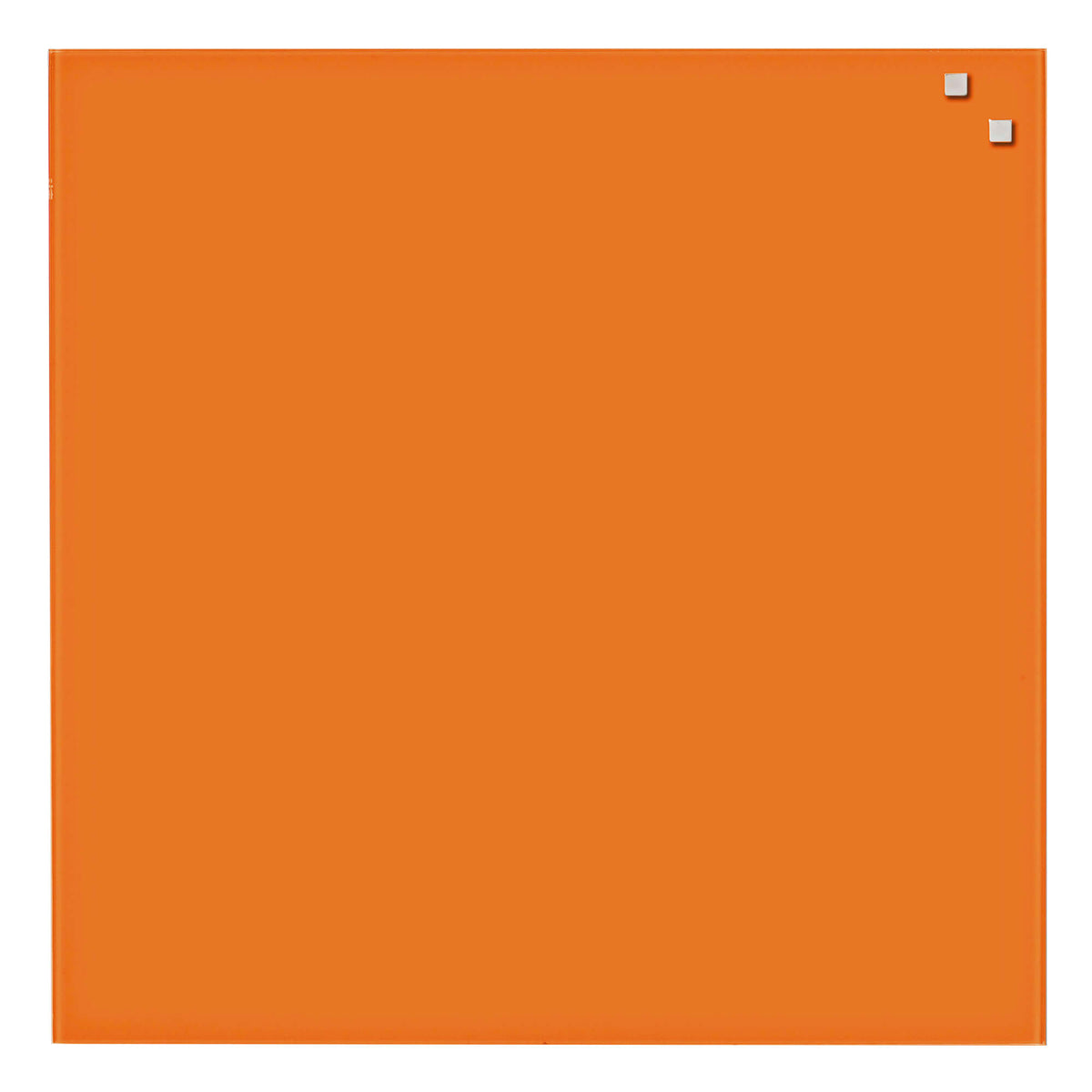 Lille kvadratisk orange magnetisk glastavle fra Naga på 45 x 45 cm