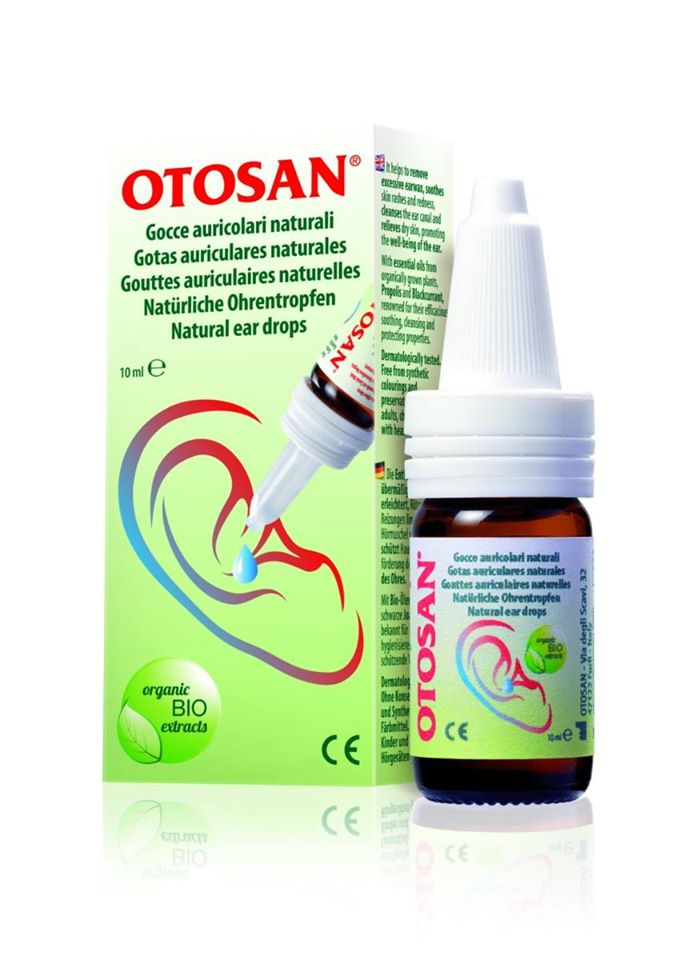 Flaske med Otosan øredråber til naturlig ørepleje, 10 ml