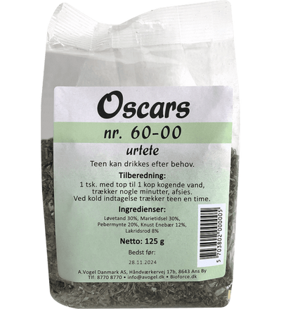 Se A. Vogel Oscars Urtete 60-00 (125 g) ✔ Kæmpe udvalg i  KopK - Køb online på udsalg og tilbud lige nu ✔ Hurtig levering: 1 - 2 Hverdage samt billig fragt - Varenummer: HG-15000 og barcode / Ean: 5703802000005 på lager - Udsalg på Mad & drikke > A. vogel > Natur Drogeriet A/S Spar op til 65% - Over 1354 design mærker på udsalg