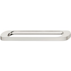 Ovalformet Häfele Design H1315 greb i zinklegering med forniklet børstet overflade