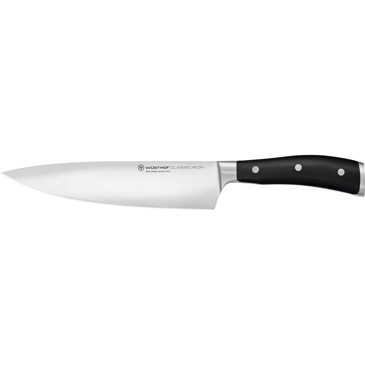 Wüsthof Classic Ikon kokkekniv i sort, 20 cm, med rustfri stålklinge