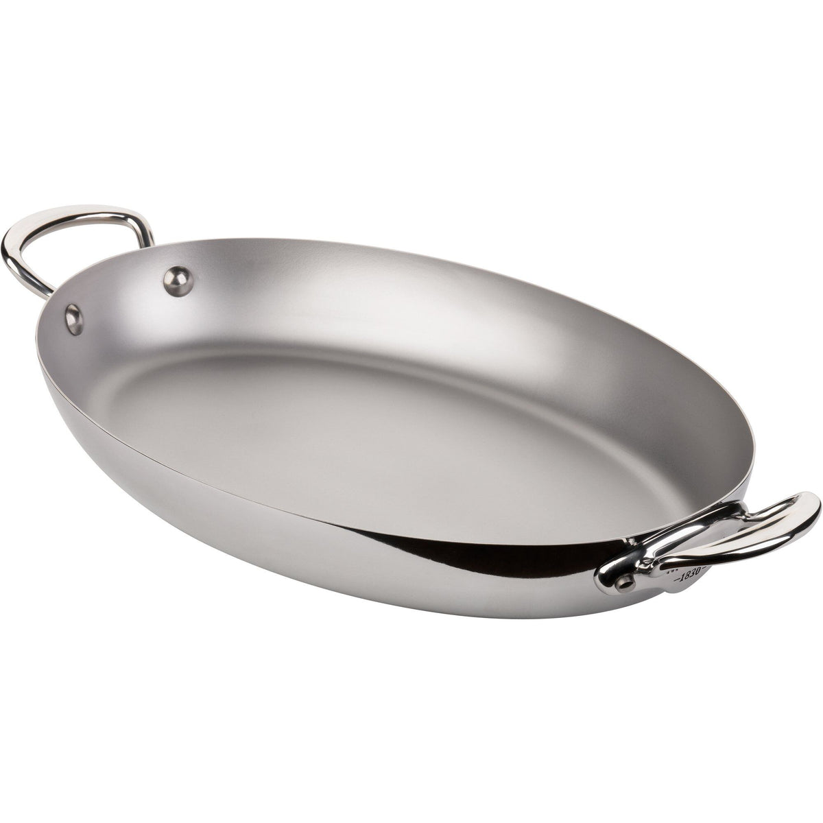 Mauviel Cook Style oval pande i rustfrit stål med to håndtag