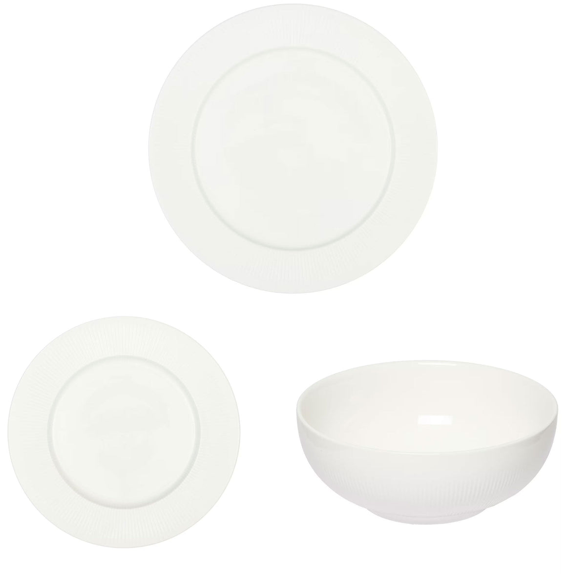 Mareld Linnéa tallerkensæt med 12 dele i porcelæn
