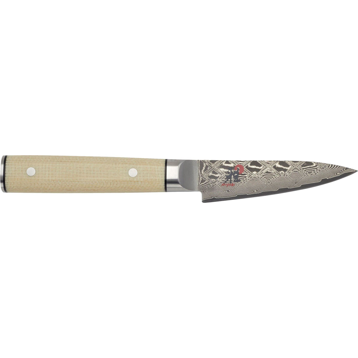 Miyabi Mikoto skrællekniv med 9 cm blad og damaskmønster
