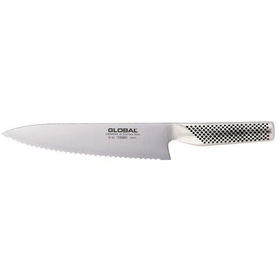 Se Global G-22R brødkniv 20 cm savtakket Rustfrit stål ✔ Kæmpe udvalg i Global ✔ Hurtig levering: 1 - 2 Hverdage samt billig fragt - Varenummer: NDN-25876-01 og barcode / Ean: '4943691622488 på lager - Udsalg på Home & Garden - Kitchen & Dining - Kitchen Tools & Utensils - Kitchen Knives Spar op til 67% - Over 1160 kendte mærker på udsalg
