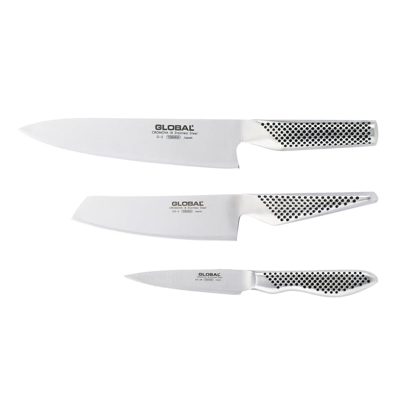 Se Global Global G-2538R knivsæt, 3 knive Rustfrit stål ✔ Kæmpe udvalg i Global ✔ Hurtig levering: 1 - 2 Hverdage samt billig fragt - Varenummer: KTT-29612-01 og barcode / Ean: &