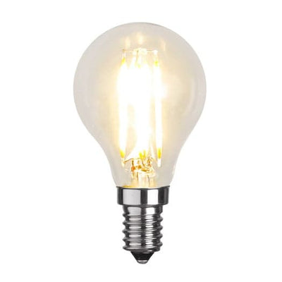 Se Star Trading Dæmpbar E14 LED-pære filament clear 4,5 cm, 2700K ✔ Kæmpe udvalg i Star Trading ✔ Hurtig levering: 1 - 2 Hverdage samt billig fragt - Varenummer: NDN-31929-01 og barcode / Ean: '7391482048844 på lager - Udsalg på Home & Garden - Lighting - Light Bulbs Spar op til 56% - Over 1334 design brands på udsalg