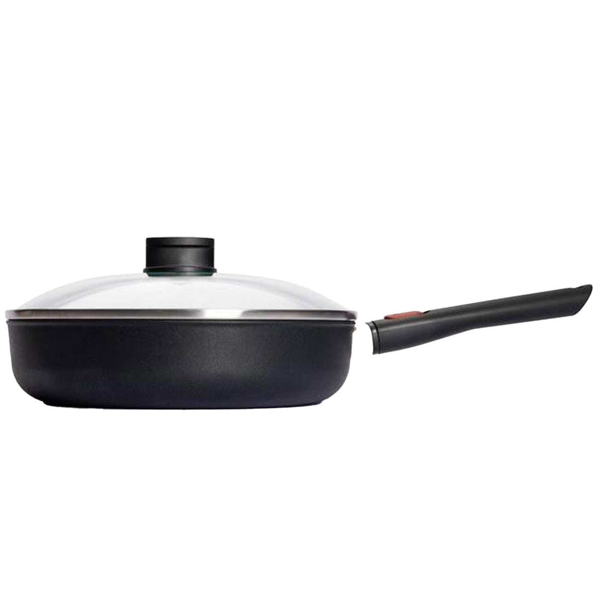 Woll Diamond Lite sauterpande i støbt aluminium med glaslåg, 28 cm i diameter