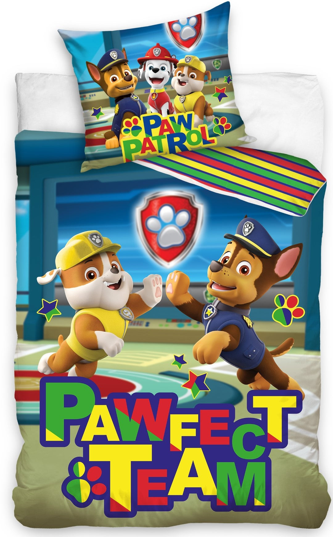 Se Paw Patrol ''Pawfect Team'' Sengetøj 140x200 cm - 100 procent bomuld ✔ Kæmpe udvalg i Bolig Magasin - Køb online på udsalg og tilbud lige nu ✔ Billig fragt • Hurtig levering - Varenummer: MMAction-2040191 og 5902689468896 på lager - Udsalg på Paw Patrol sengetøj til Børn Op til 63% rabat - Kendte mærker på udsalg – over 1.329 mærker
