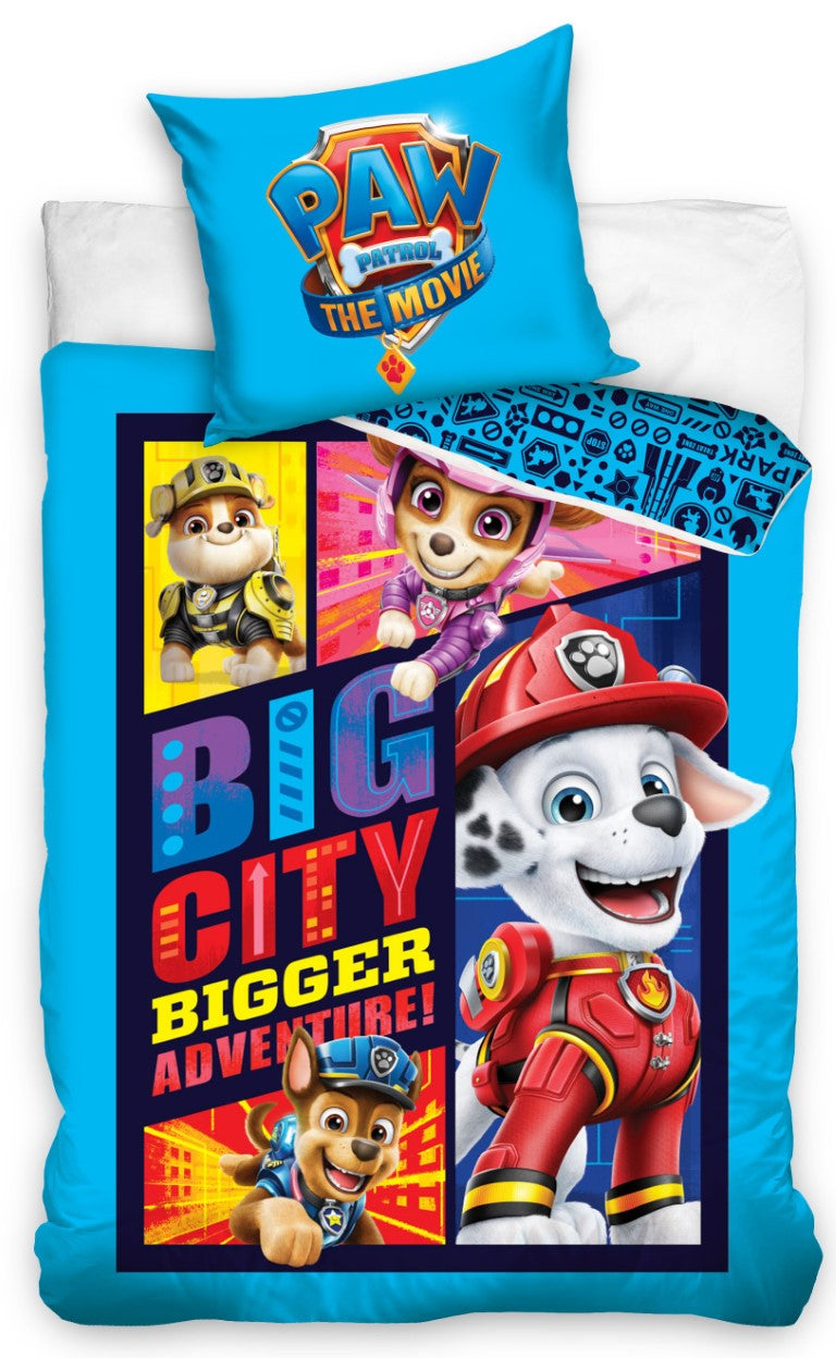 Se Paw Patrol The Movie ''Big City'' Sengetøj 140 x 200 cm, 100 procent bomuld ✔ Kæmpe udvalg i Bolig Magasin - Køb online på udsalg og tilbud lige nu ✔ Super billig fragt og lynhurtig levering - Varenummer: MMAction-2040250 og 5902689499395 på lager - Udsalg på Paw Patrol sengetøj til Børn Store besparelser – op til 67% - Shop over 2.281 kendte mærker på udsalg