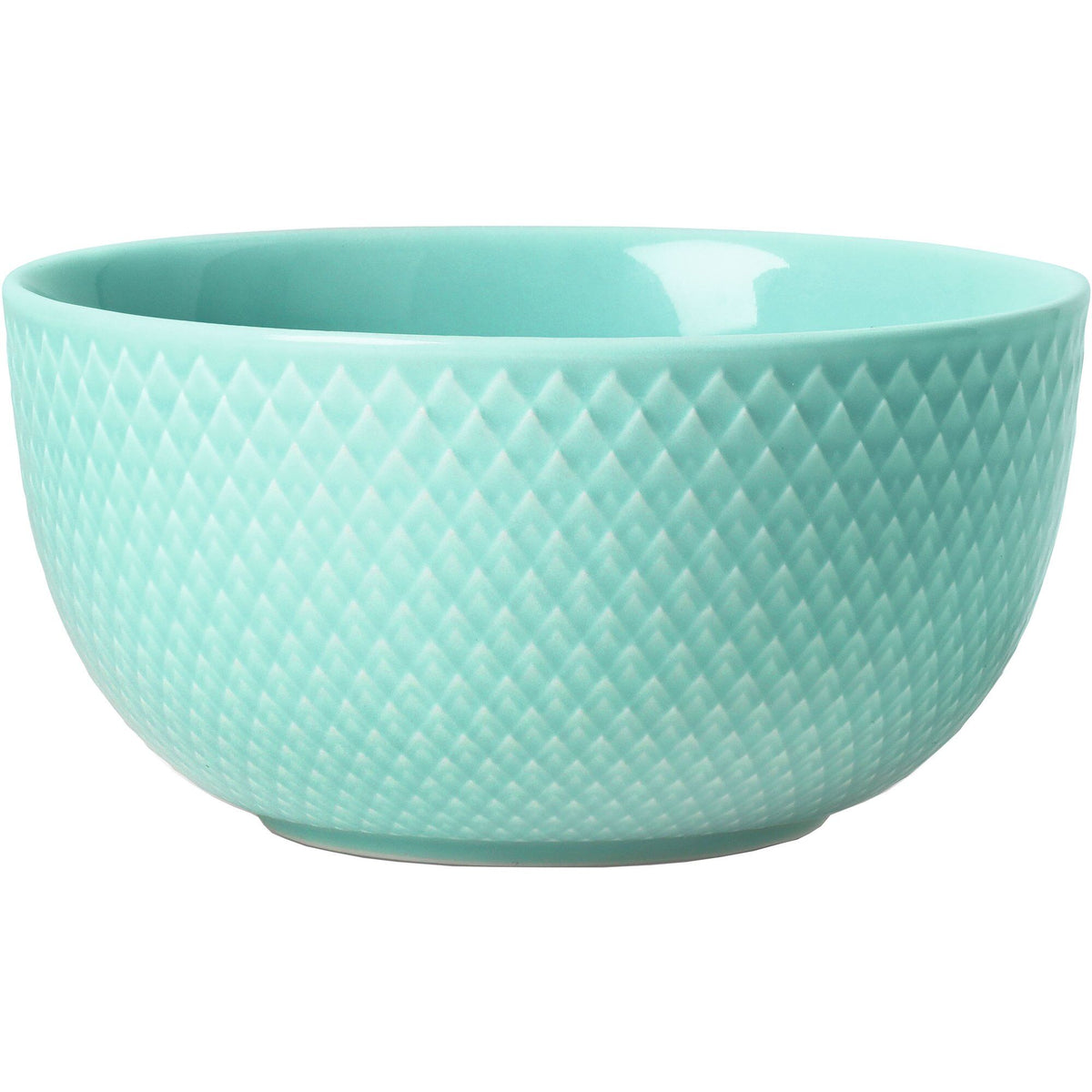 Lyngby Porcelæn Rhombe Color skål i farven aqua, diameter 13 cm