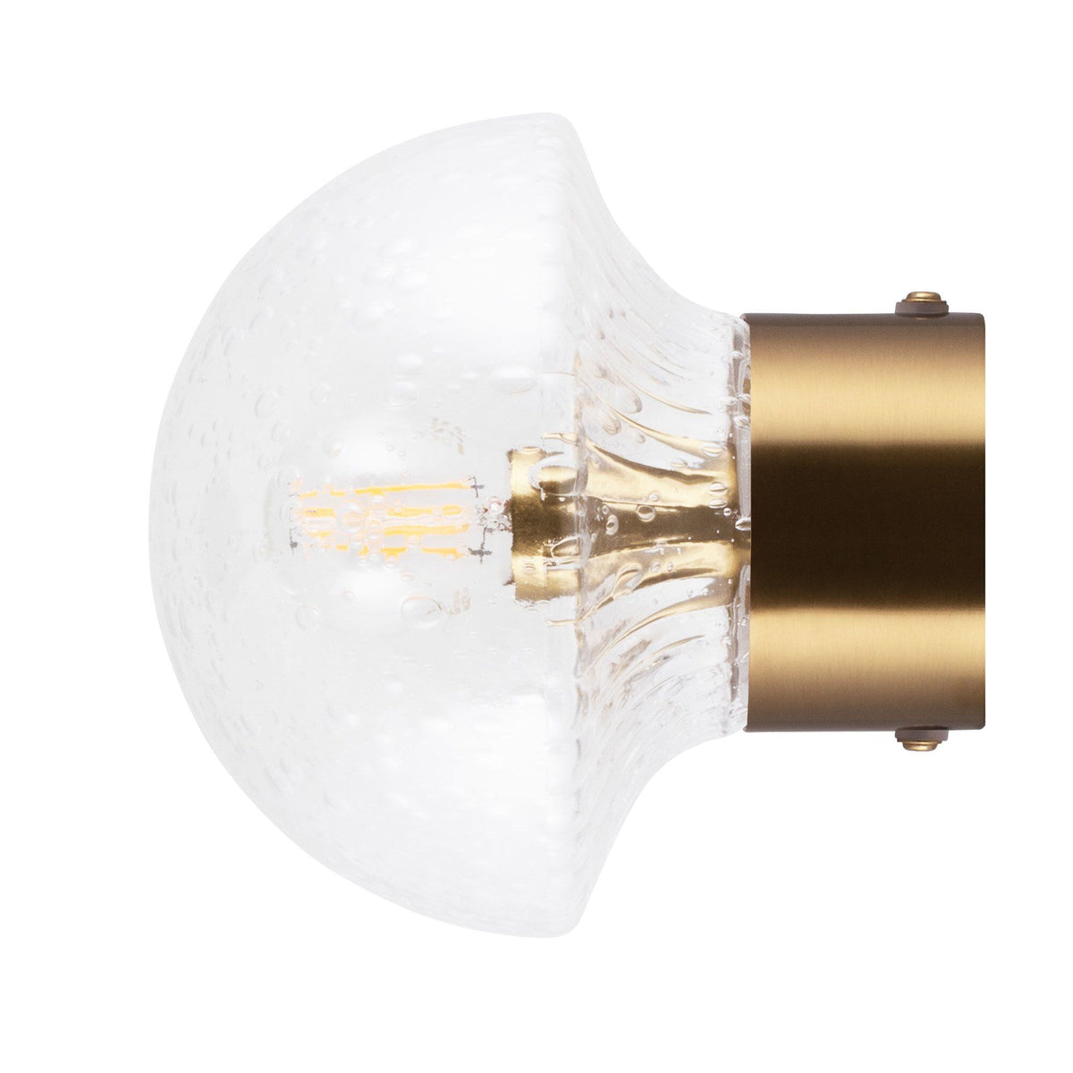 Globen Lighting Fungo 16 væglampe med mundblæst glaskuppel og messing