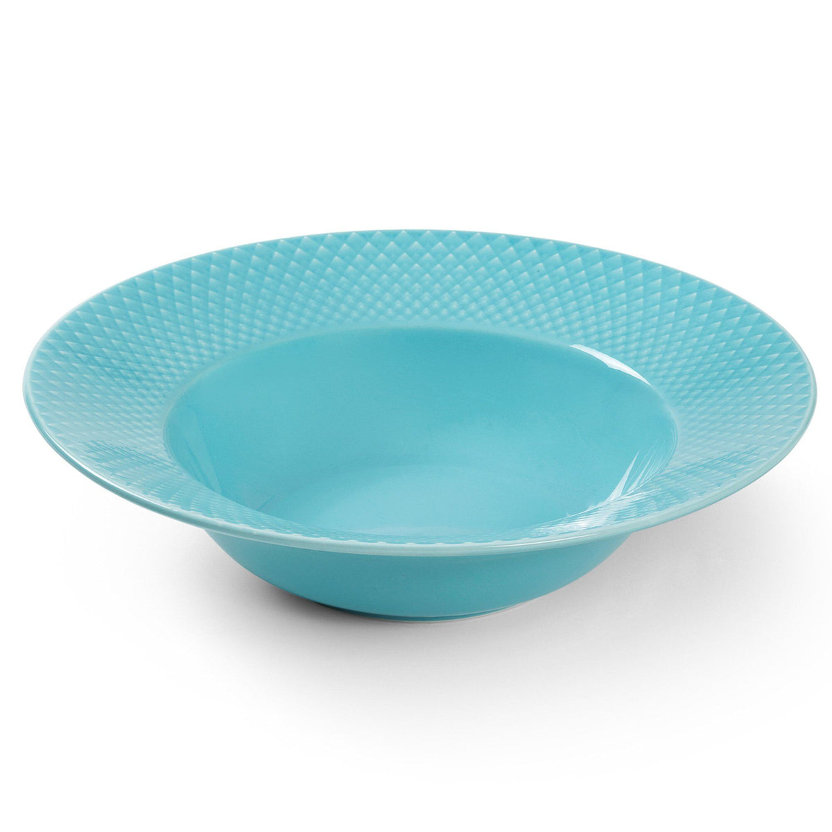 Turkis dyb tallerken på 24,5 cm fra Lyngby porcelæns serie Rhombe Color