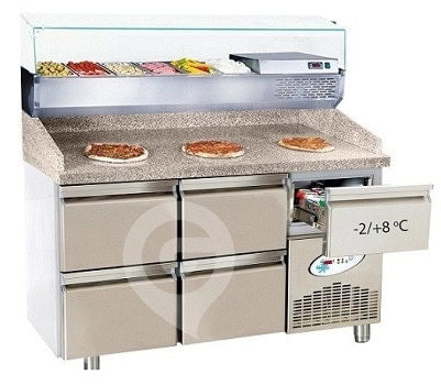 Frenox pizzadisk med fem skuffer til dejplader og dejbakker