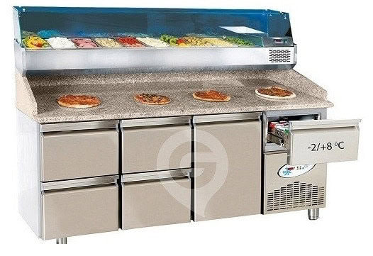 Frenox pizzadisk i professionel udførelse med 5 skuffer og 1 dør