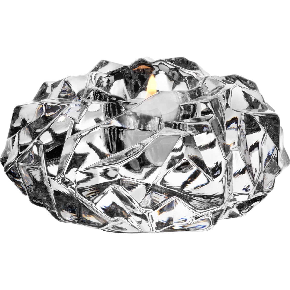 Orrefors Carat fyrfadsstage i slebet glas, diameter 12,5 cm