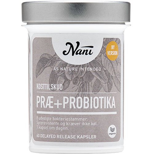 Se Nani Præ + Probiotika 60 kap. ✔ Kæmpe udvalg i Nani - Køb online på udsalg og tilbud lige nu ✔ Hurtig levering til lave fragtpriser - Varenummer: Helsegrossisten-24287 og 5713258054354 på lager - Udsalg på Sundhed > Nani > Mælkesyrebakterier Store besparelser – op til 77% - Store besparelser på over 2.281 mærker