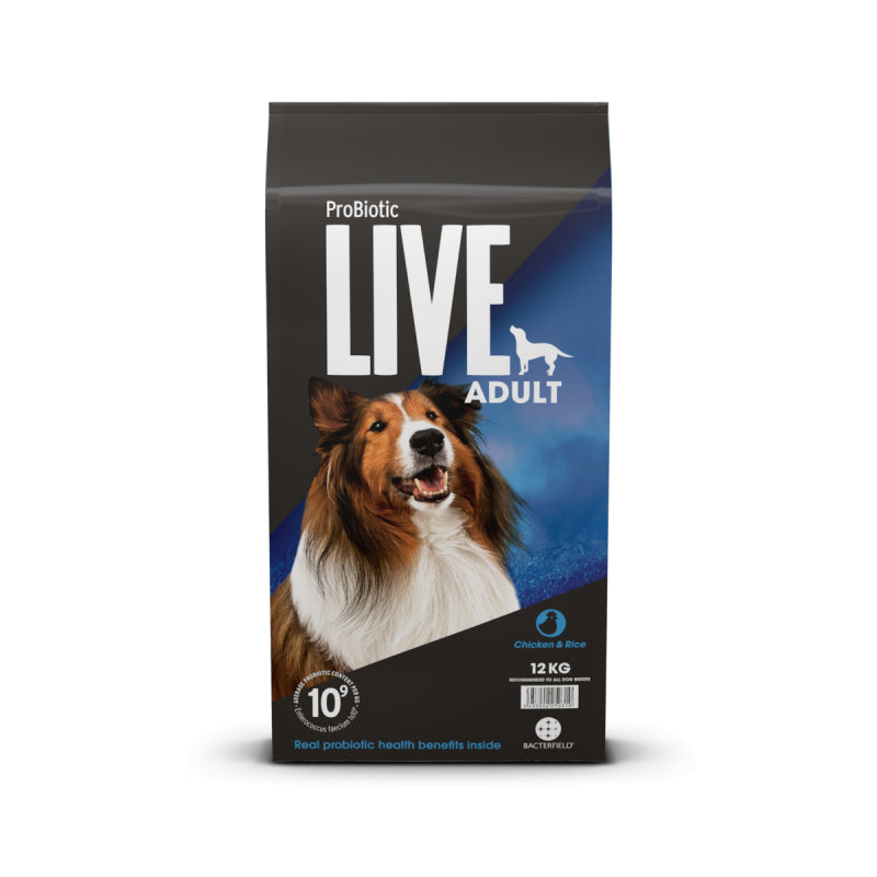 Pose med ProBiotic LIVE Adult voksenfoder med kylling, 12 kg