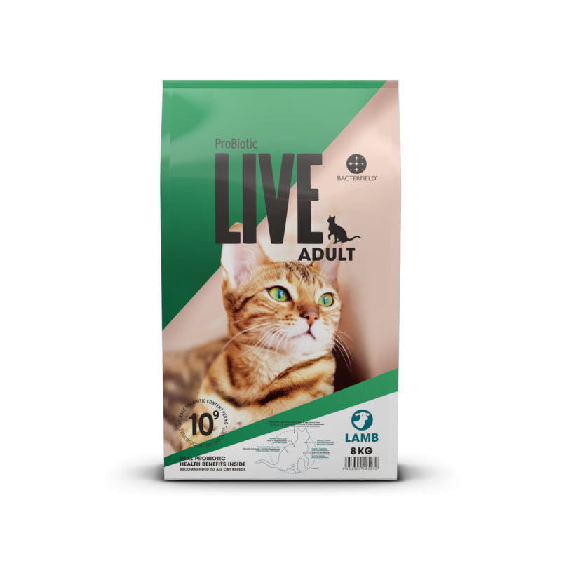 Pose med ProBiotic LIVE Adult Kat, kattemad med lam, 2 kg