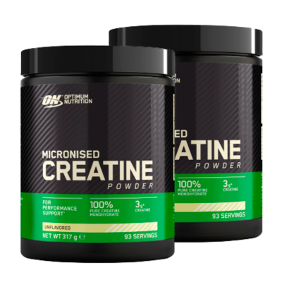 Optimum Nutrition Creatine Powder uden smag, bundle med to pakker à 317 g