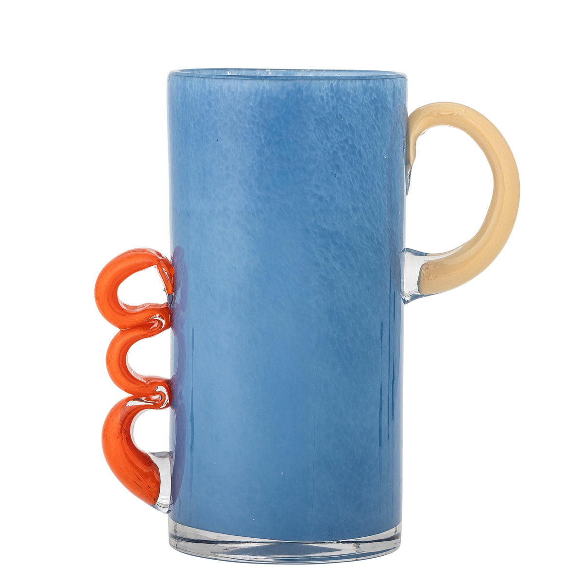 Carlie vase i glas fra Bloomingville med hanke i beige og orange, H25 cm