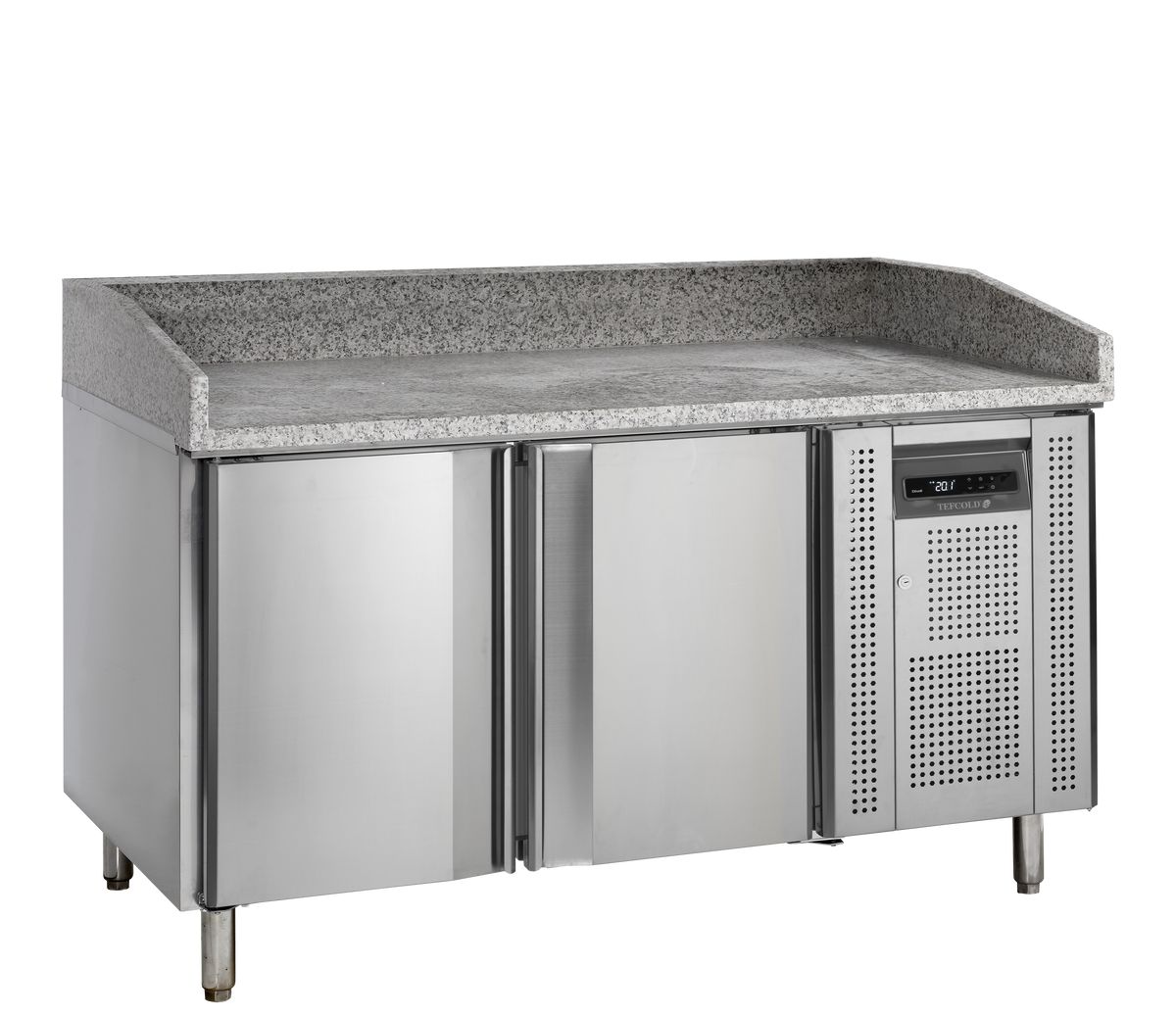 Tefcold PT1200 rustfrit pizzabord med køl under bordpladen