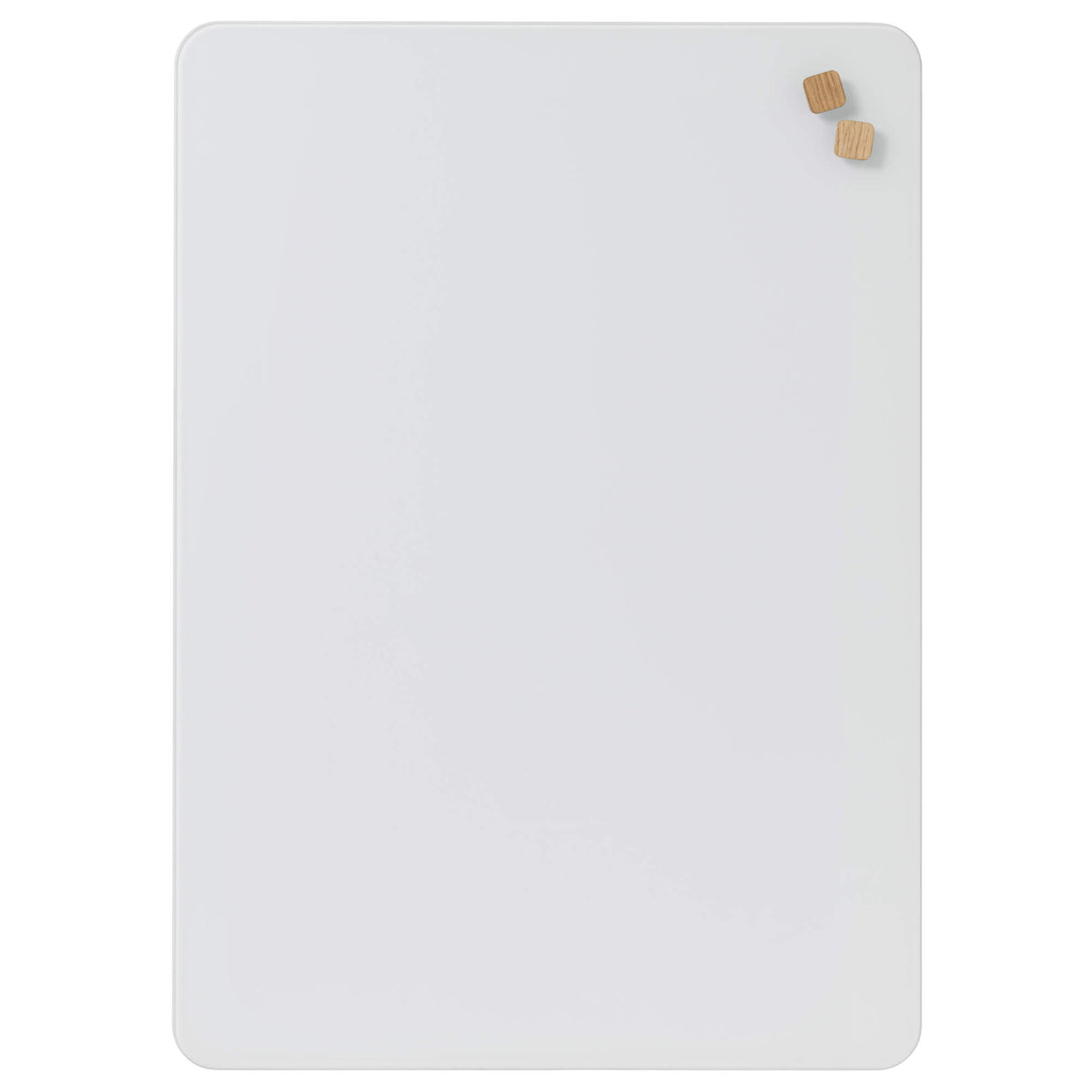 Hvid magnetisk glastavle fra Naga, Pure White, 50 x 70 cm på væg