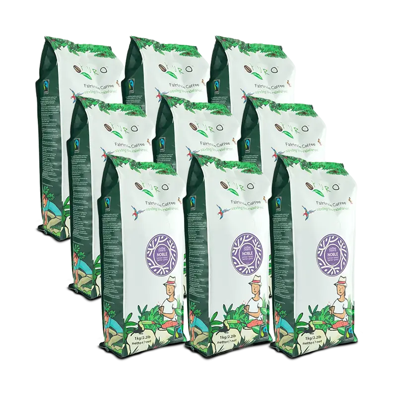 Smagskasse med Puro Noble filterkaffe, mellemristet Arabica-blend, 9 kg