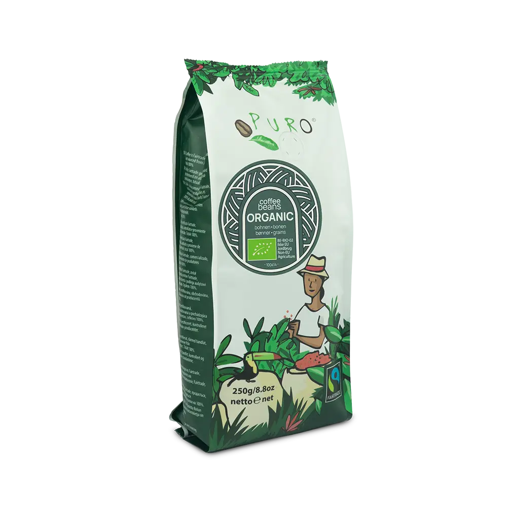 Puro Organic kaffebønner, mellemristet Arabica-blend, 250 g