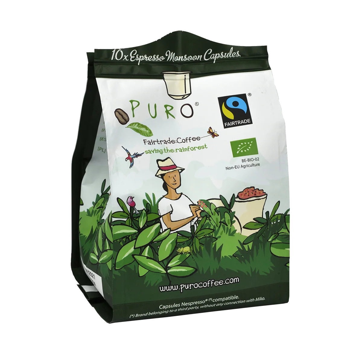 Prøvepakke med 10 Puro Monsoon espresso kaffekapsler