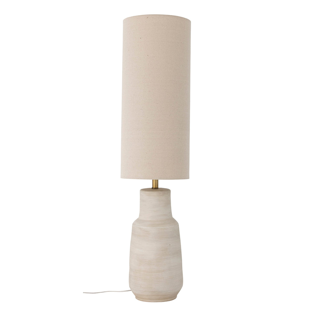 Hvid Linetta gulvlampe med base af stentøj fra Bloomingville, H113 cm