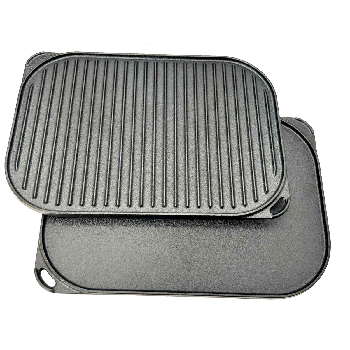 Carl Victor vendbar grill- og stegeplade på 40 x 28 cm med riflet side