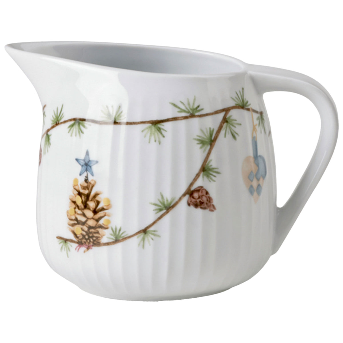 Hvid Kähler Hammershøi Christmas saucekande i porcelæn med julemotiver