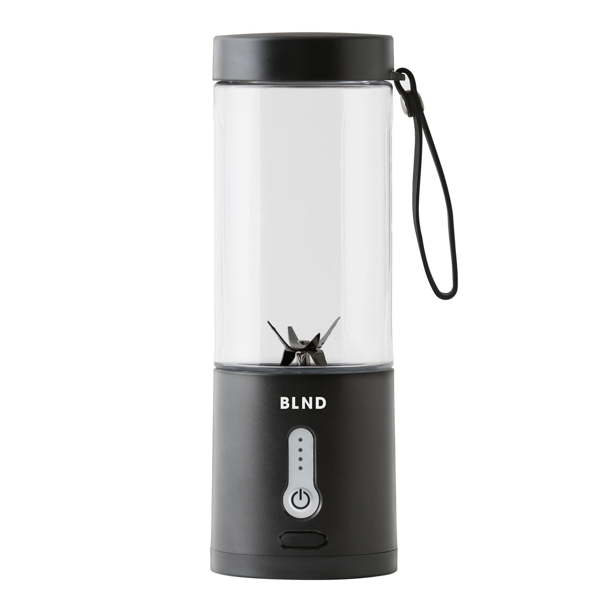 Sort portabel blender fra Blnd med håndtag til smoothies og shakes