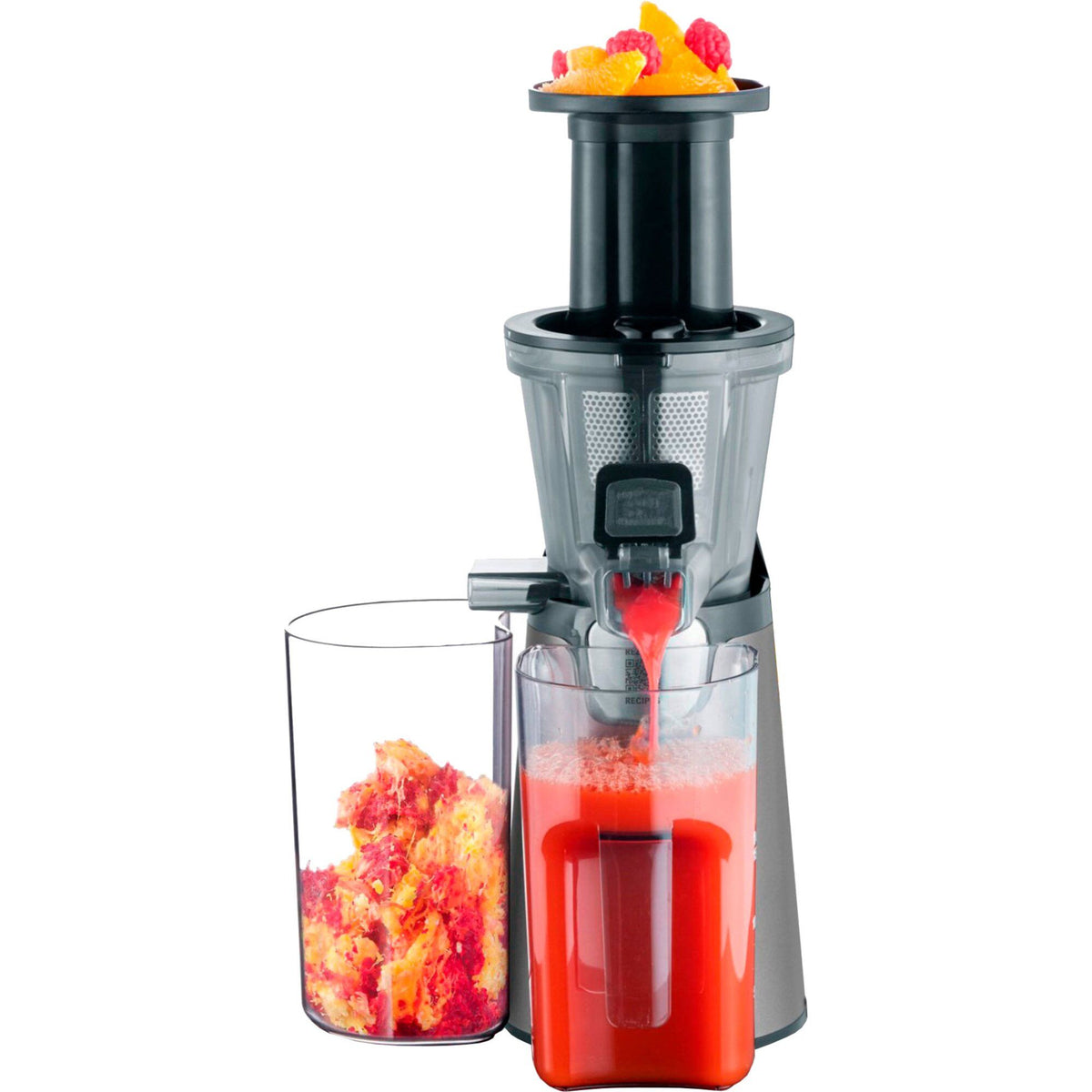 Severin 3571 slowjuicer i rustfrit stål med slankt design