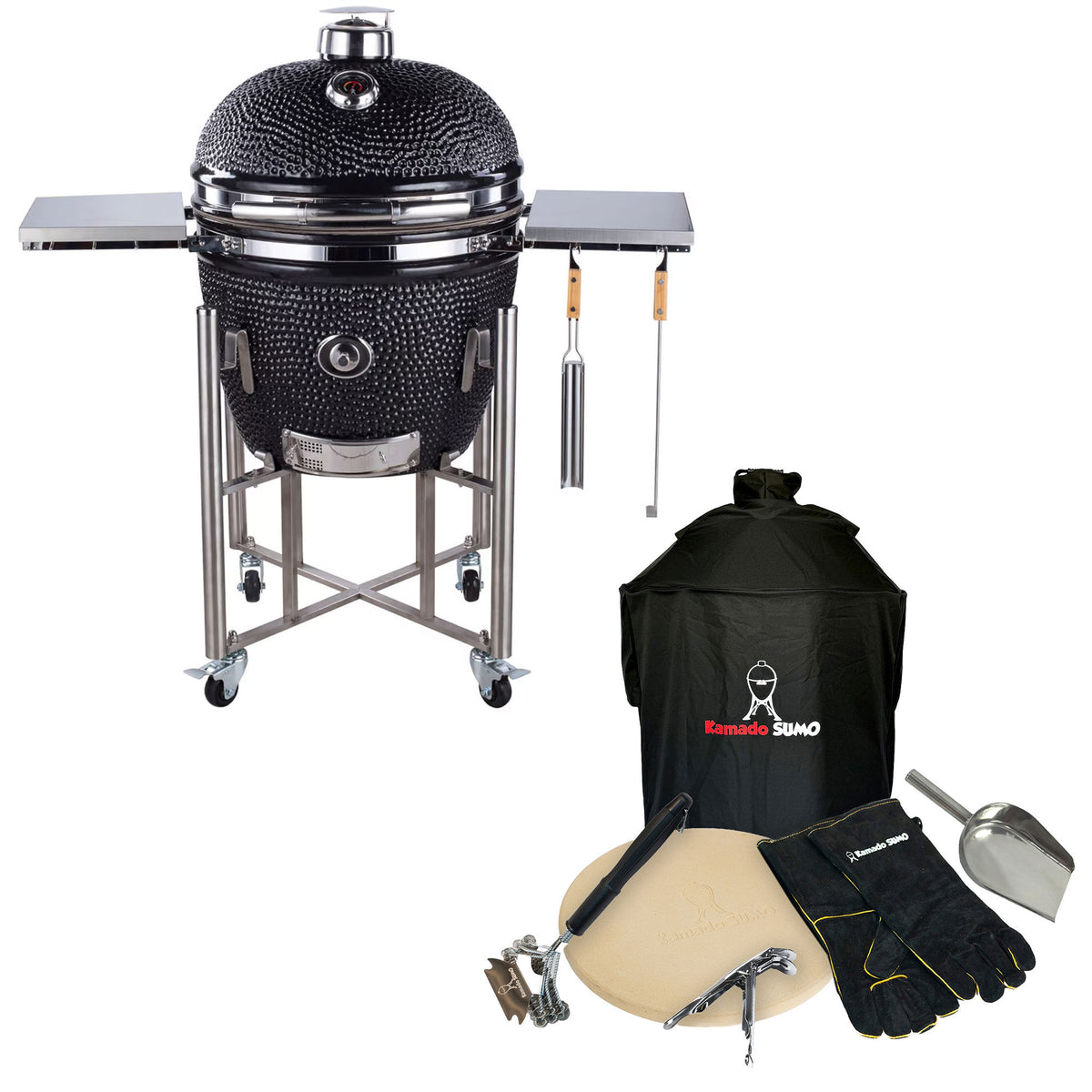 Kamado Sumo Signature Pro kulgrill med tilbehørspakke til udendørs madlavning
