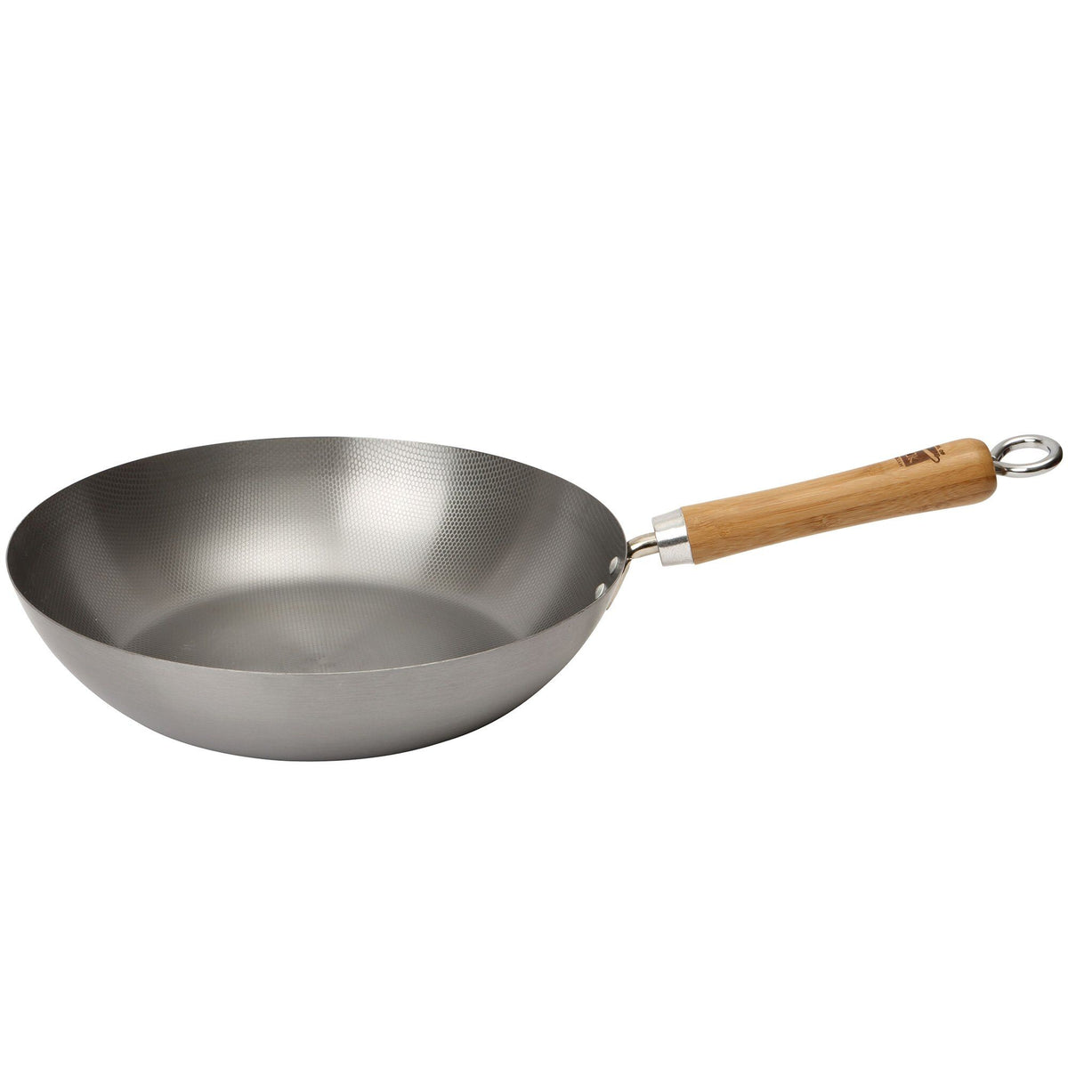 Dexam Skinny wok på 30 cm i kulstål med håndtag af bambus og metal