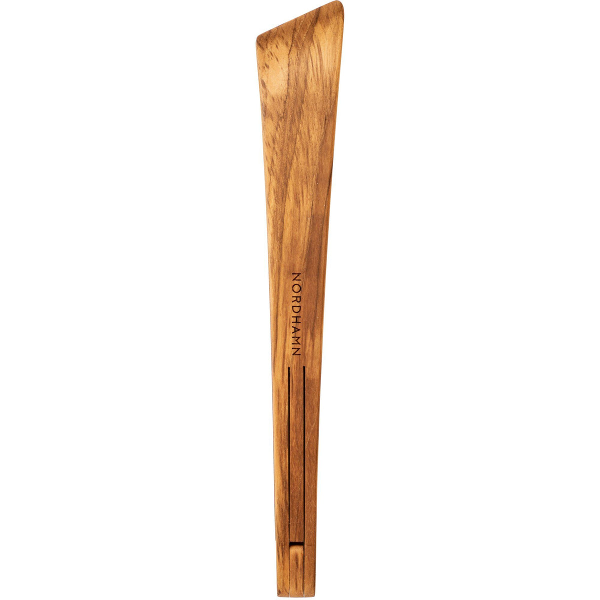 Nordhamn Flipp tang i naturolieret teak med mønster, 33,5 cm