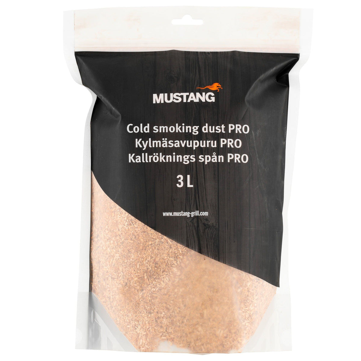 Pose med Mustang Pro røgsmuld af elletræ, 3 liter