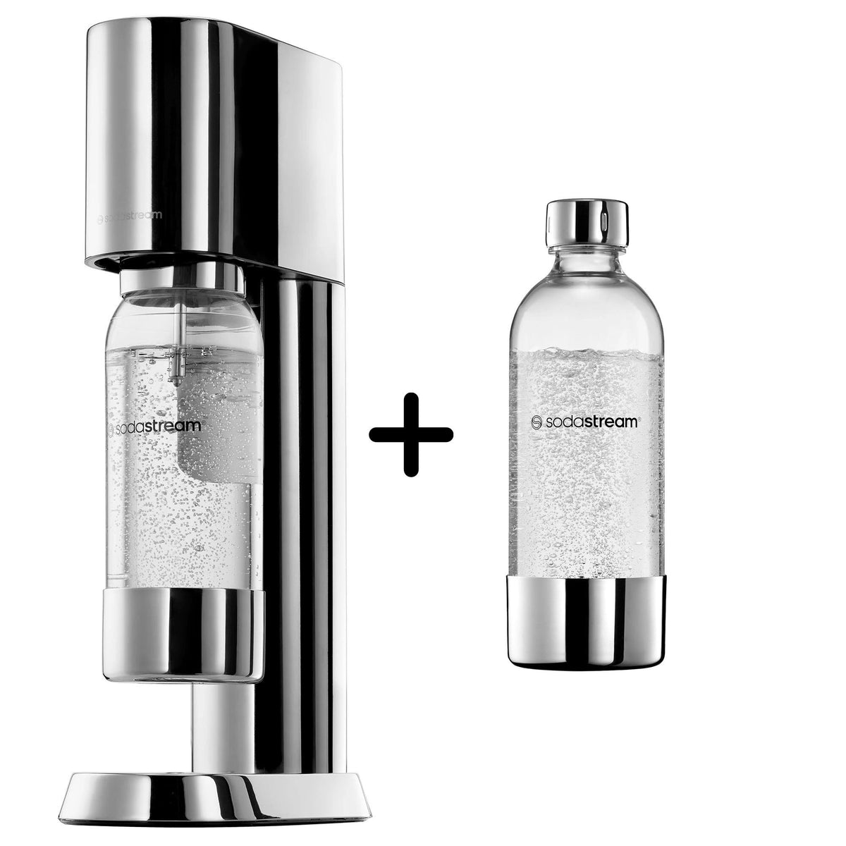 SodaStream Ensõ sodavandsmaskine i rustfrit stål med flasker
