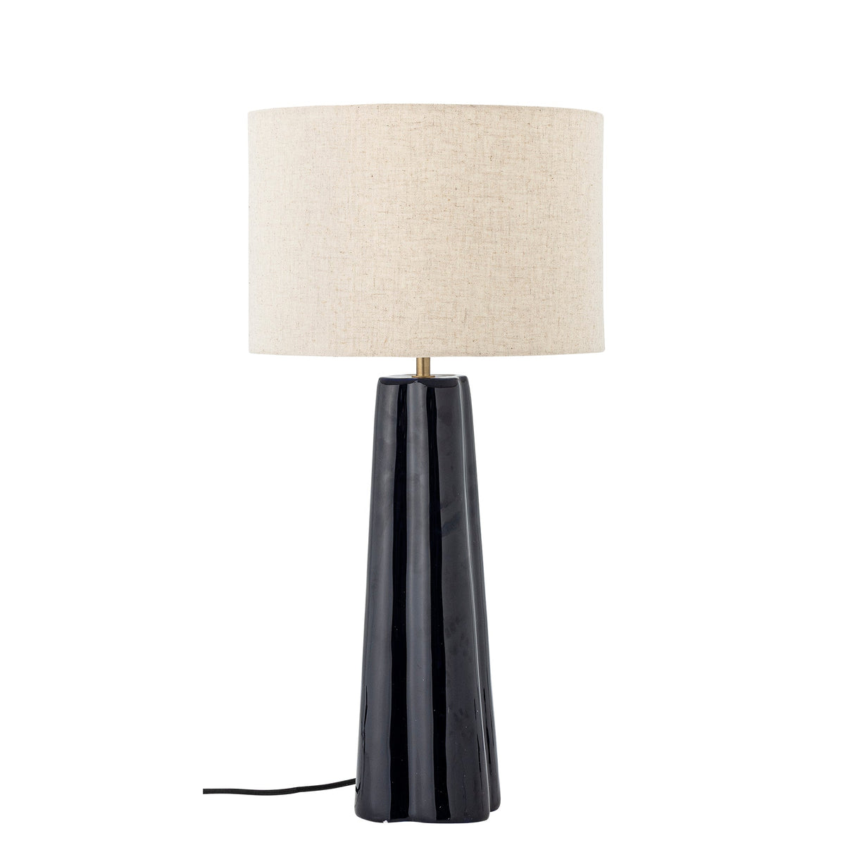 Høj blå Cornelie bordlampe fra Creative Collection med lys stofskærm