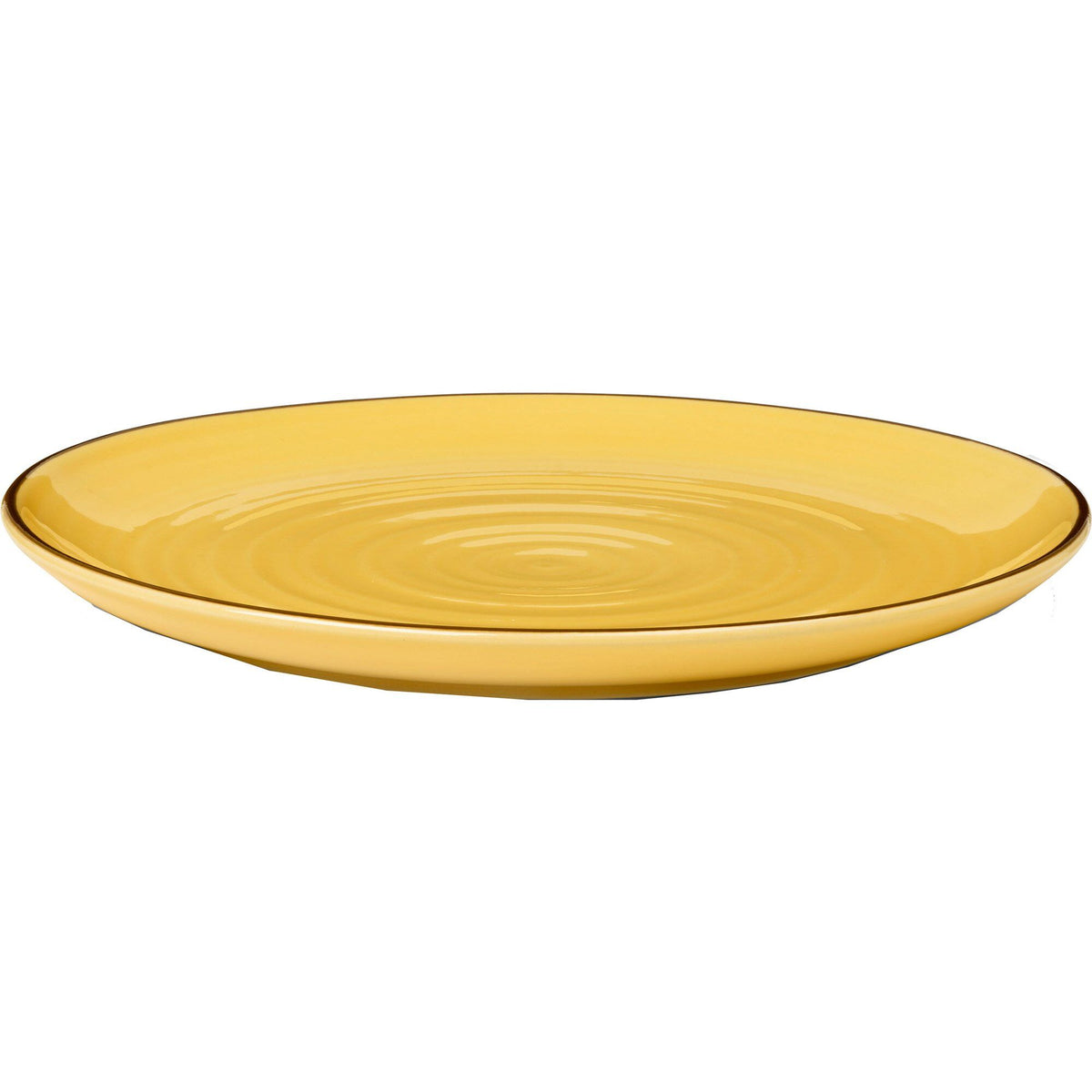 Kähler Colore tallerken i saffron yellow, 27 cm, med riller og penselstrøg