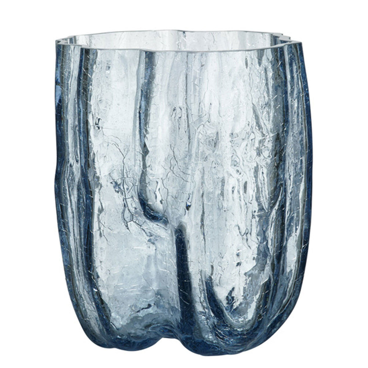 Mundblæst Crackle vase fra Kosta Boda i circular glass, 270 mm
