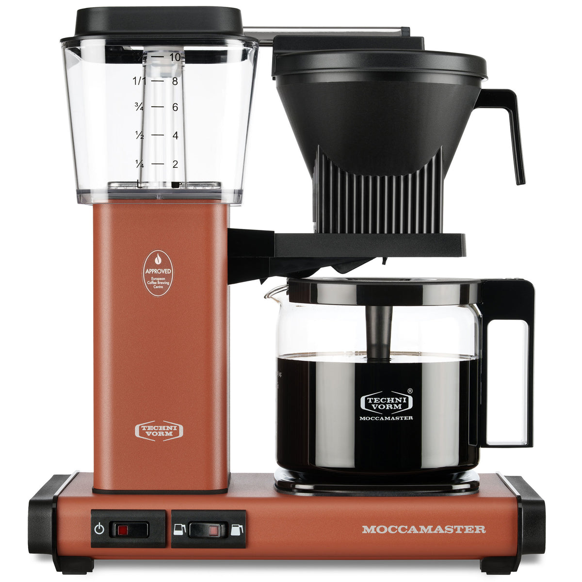 Moccamaster Optio kaffemaskine i terracotta med plads til 1,25 liter